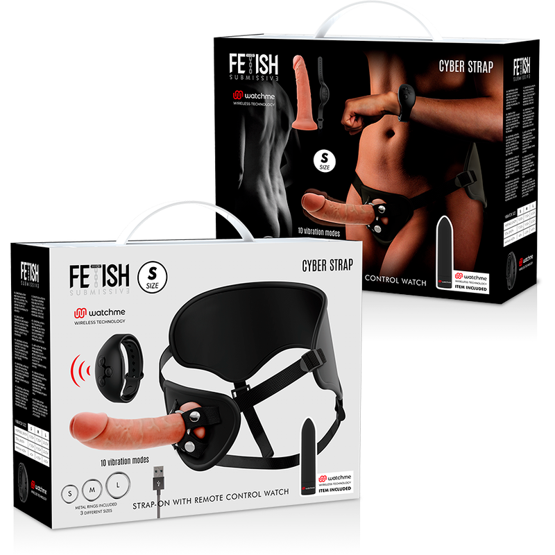 Fetish Submissive Cyber Strap - Arnés Con Dildo Y Bala Control Remoto Tecnología Watchme S