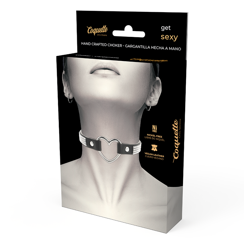 Coquette Chic Desire - Choker Cuero Vegano Corazon