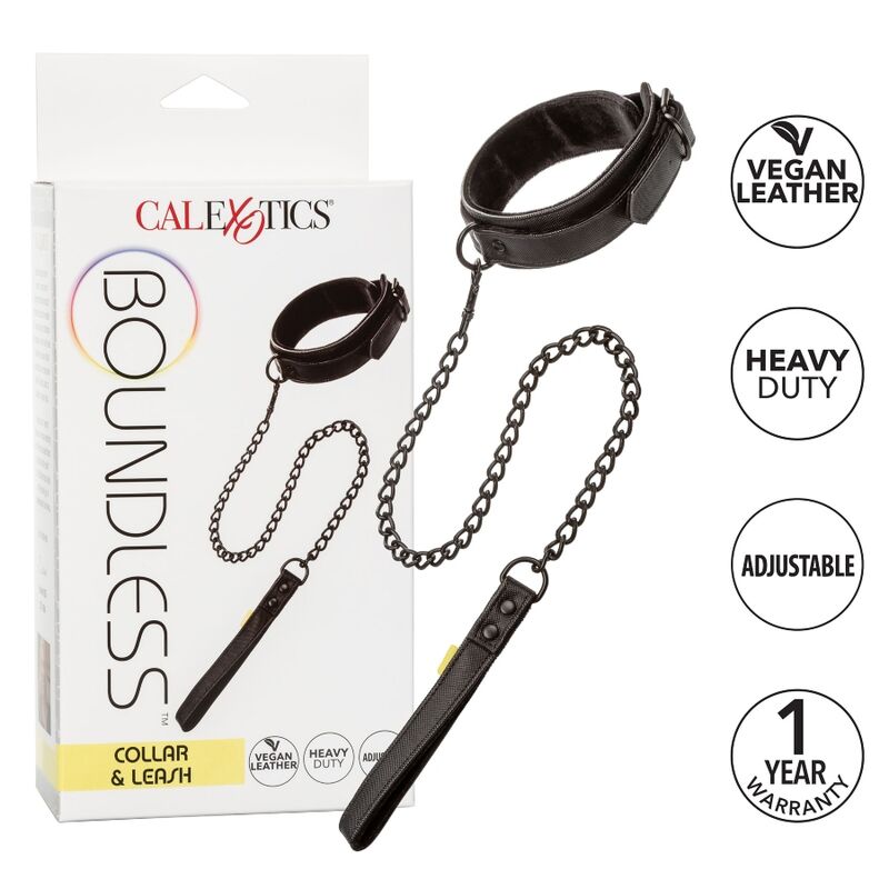 Collar Y Correa Sin Límites - Negro
