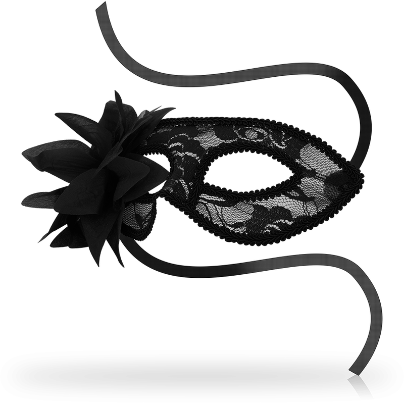 Ohmama - Masks Antifaz Con Encajes Y Flor Negro