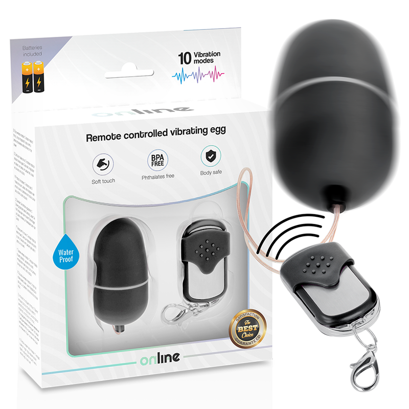 Online - Huevo Vibrador Control Remoto M Negro