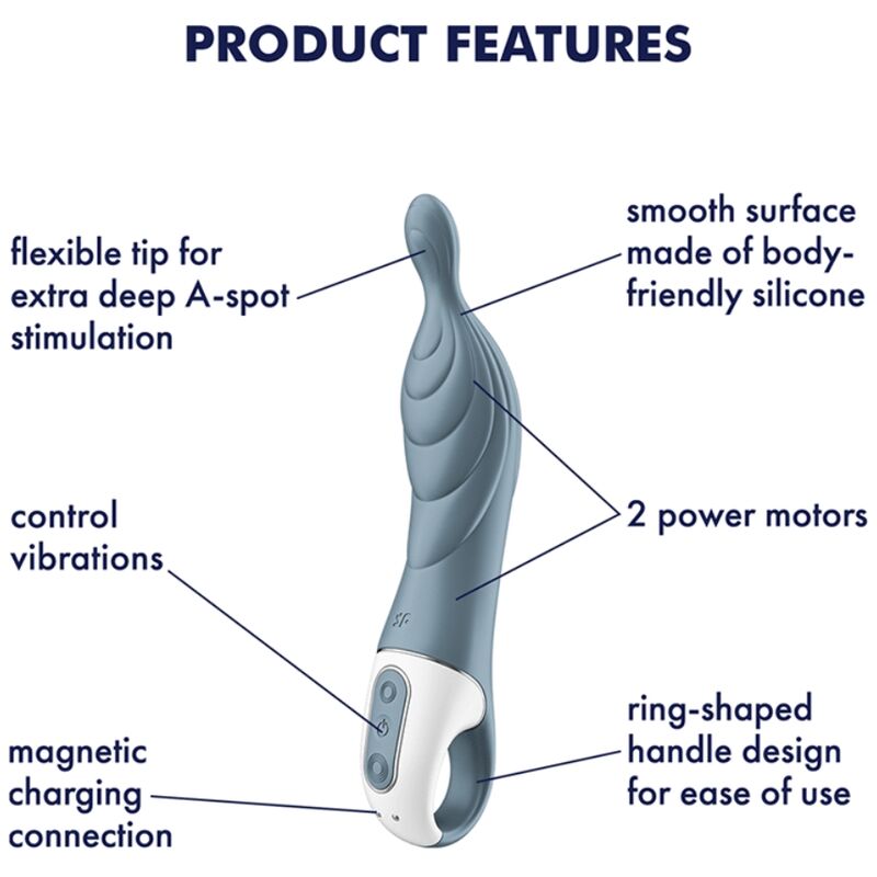 Plug Anal Satisfyer A-Mazing 2 Vibrador Punto A - Gris