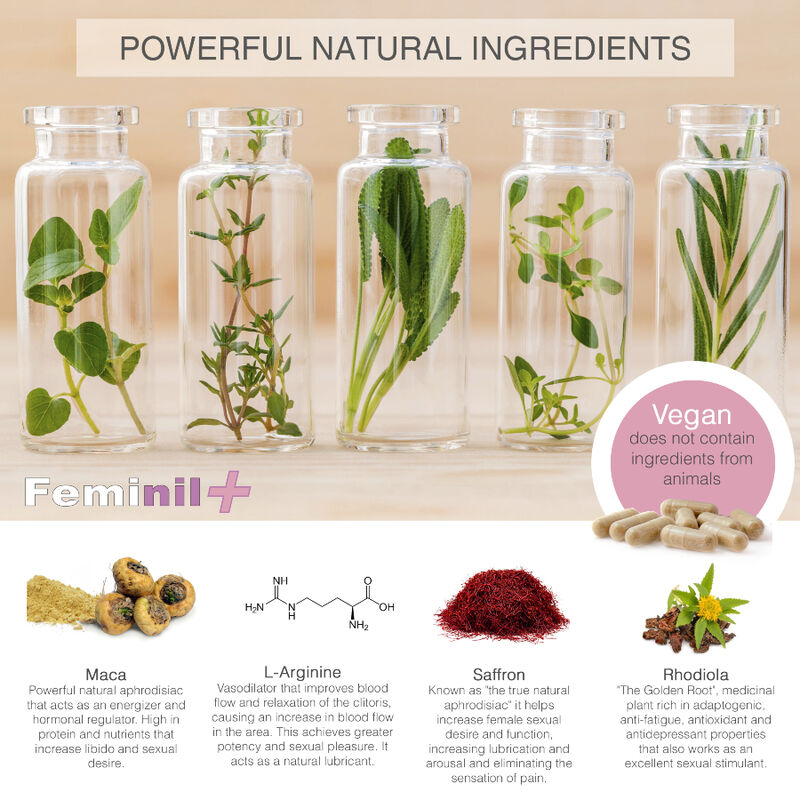500 Cosmetics - Feminil+ Aumento Libido Sexual Femenino - 30 Capsulas