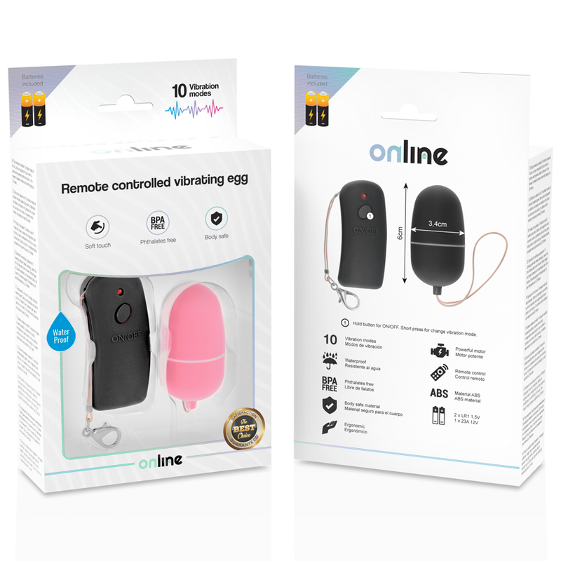 Online - Huevo Vibrador Con Mando Control Remoto Rosa