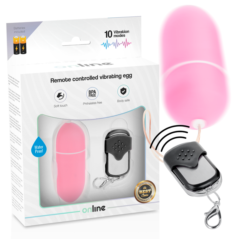 Online - Huevo Vibrador Control Remoto L Rosa