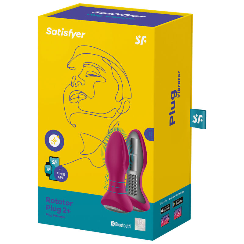 Satisfyer - Rotator Plug 2+ Plug Vibrador App Rojo