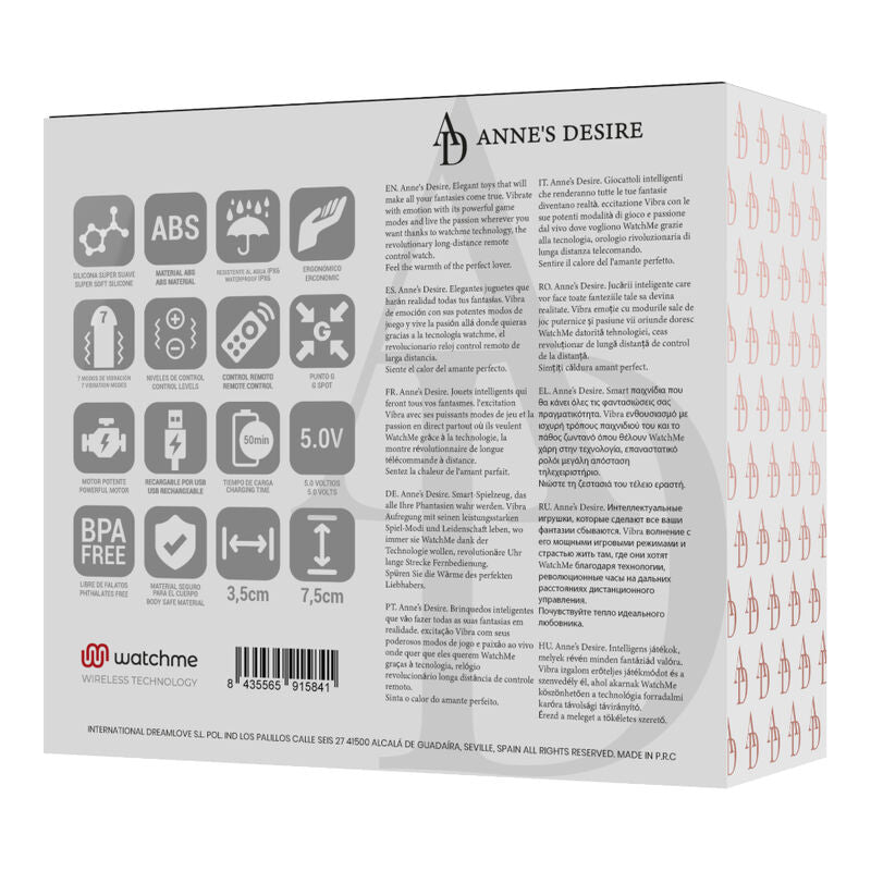 Anne'S Desire - Huevo Control Remoto Tecnología Watchme Negro/Gold