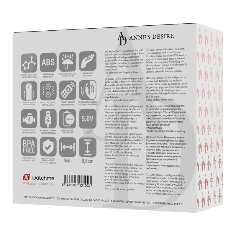Anne's Desire - Panty Pleasure Tecnología Watchme Negro