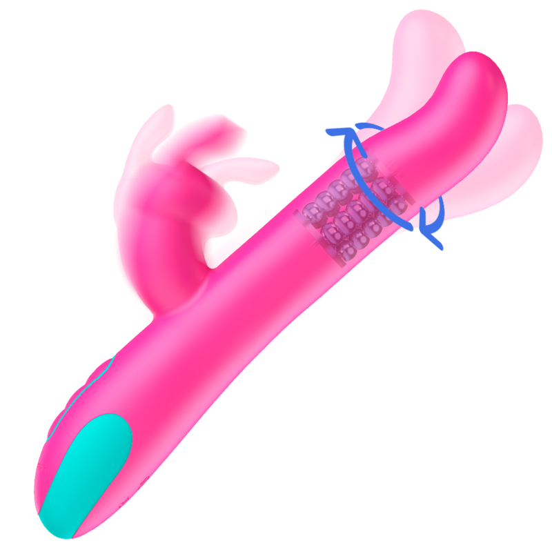 Happy Loky - Pluto Rabbit Vibrator & Rotator Compatible Con Watchme Wireless Technology