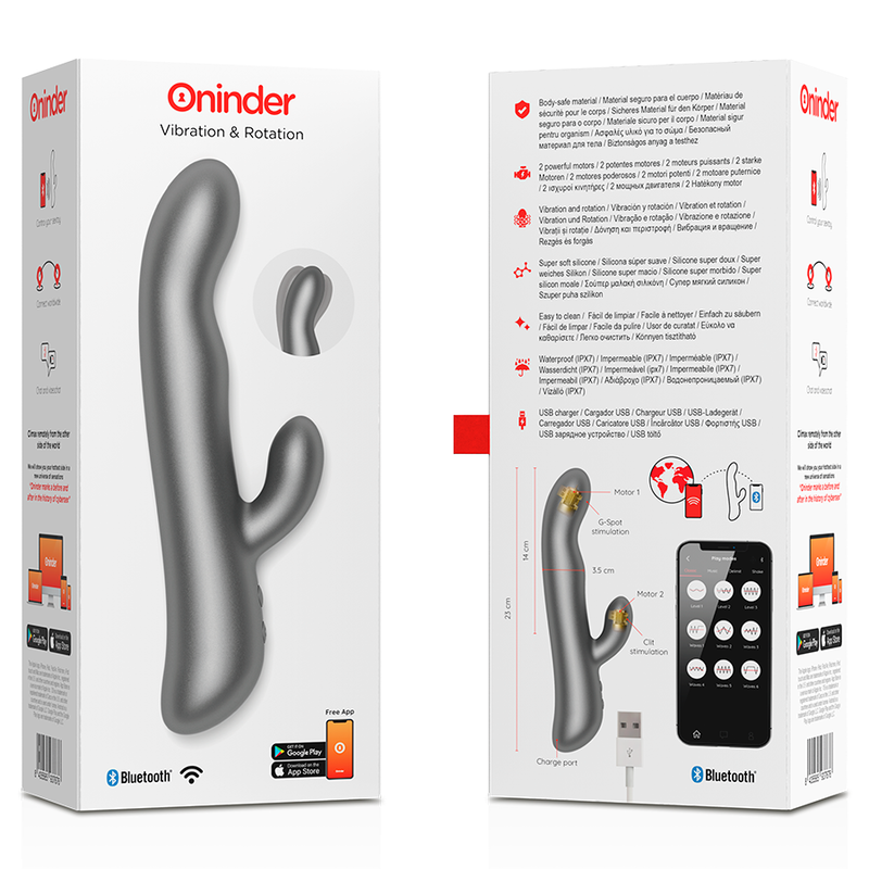 Oninder - Oslo Vibración & Rotación Negro - App Gratuita