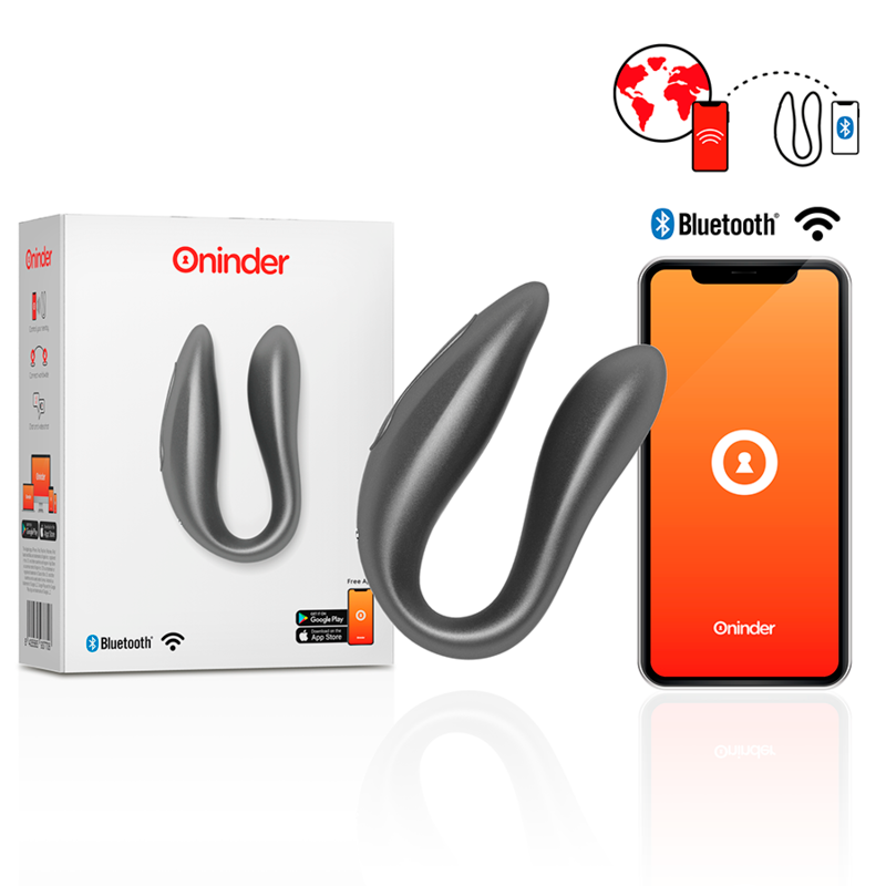 Oninder - Lisboa Estimulador Punto G & Clítoris Negro - App Gratuita