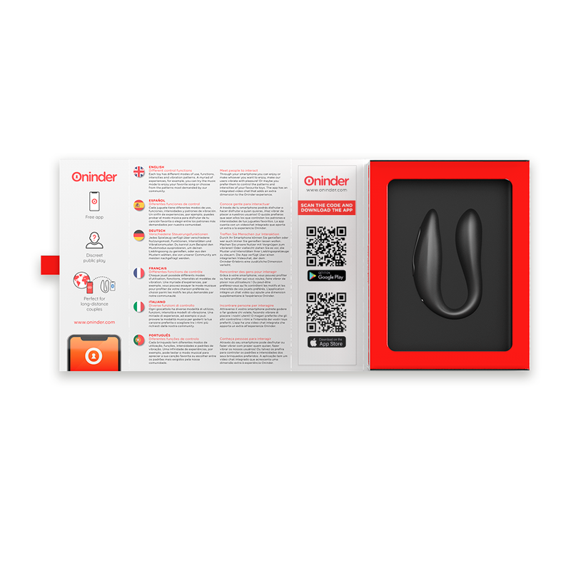 Oninder - Lisboa Estimulador Punto G & Clítoris Negro - App Gratuita