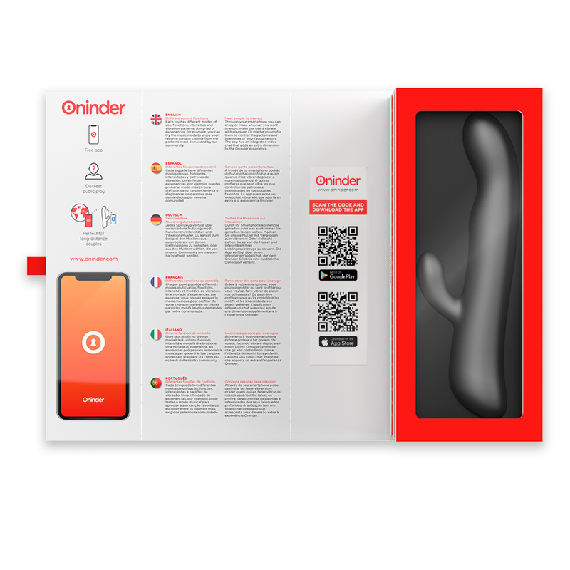 Oninder - Oslo Vibración & Rotación Negro - App Gratuita