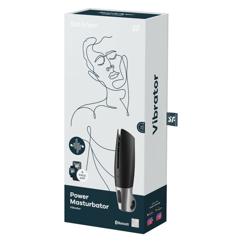 Satisfyer - Power Masturbator Negro Y Plata