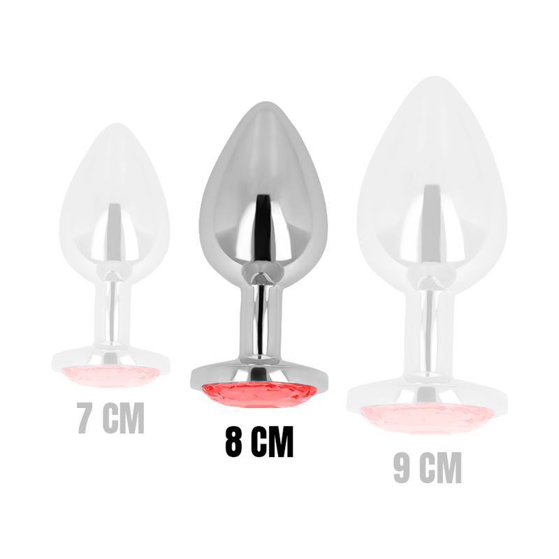 Ohmama Plug Anal Con Cristal Rojo 8 Cm