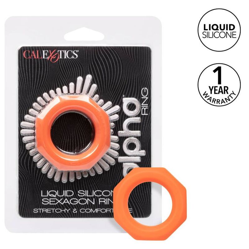 Funda Para El Pene California Exotics Alpha Sexagon Ring Naranja