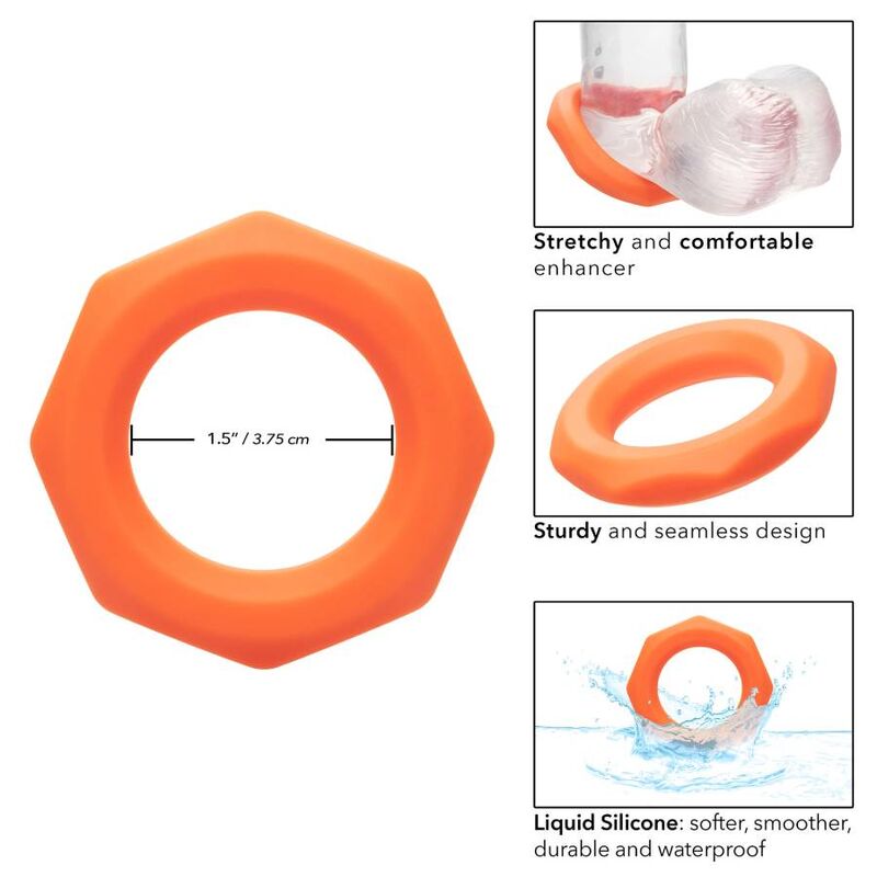Funda Para El Pene California Exotics Alpha Sexagon Ring Naranja