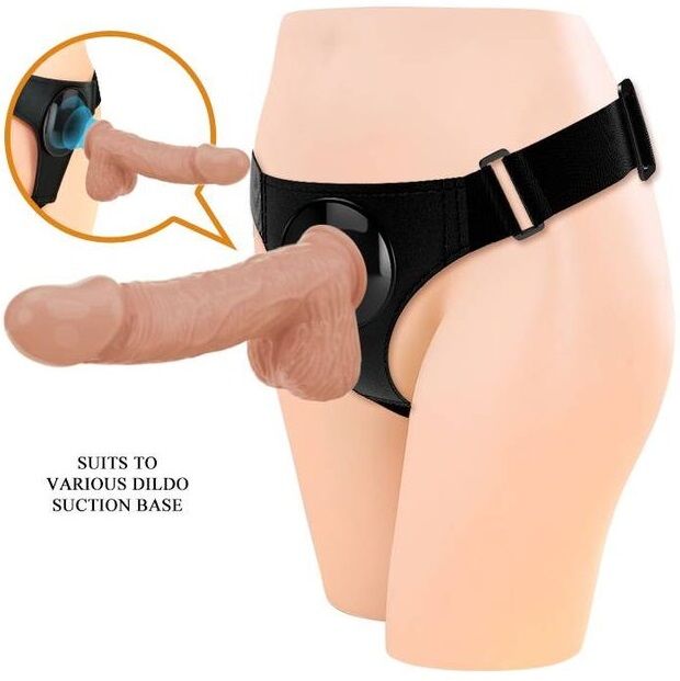 Pretty Love - Harness Briefs Arnés Universal Con Dildo Jerry 21.8 Cm Natural