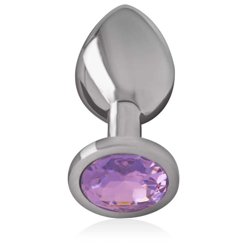 Intense - Plug Anal Metal Aluminio Con Cristal Violeta Talla L