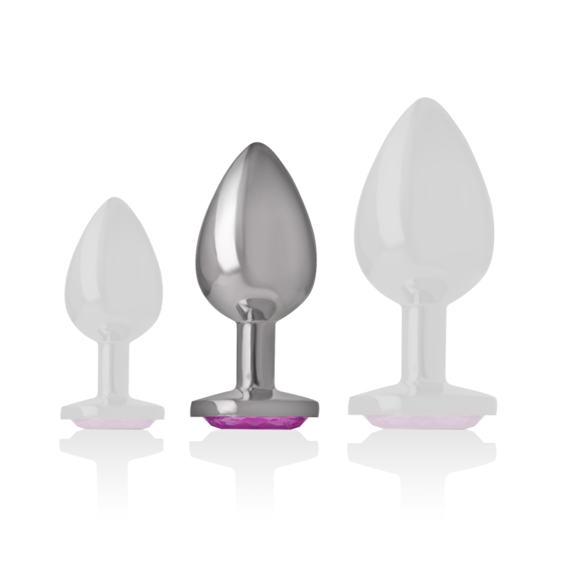 Intense - Plug Anal Metal Con Cristal Rosa Talla M