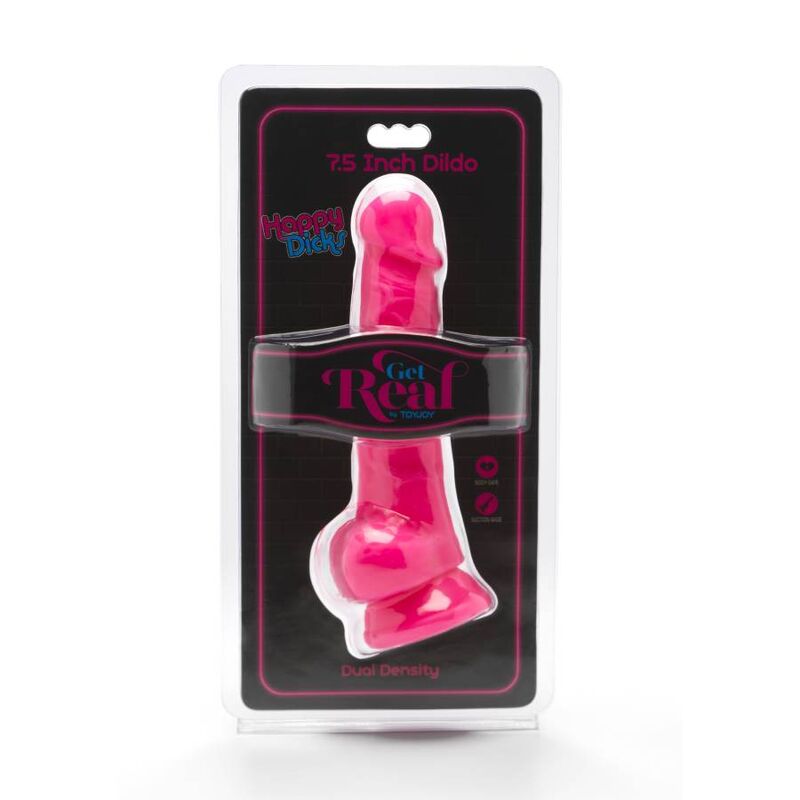 Get Real - Happy Dicks 19 Cm Con Testículos Rosa