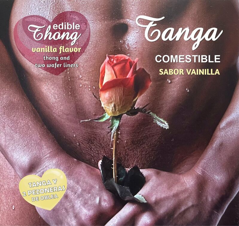 Hotflowers - Tanga + 2 Pezones Oblea Vainilla Hombre /Es/Pt/En/Fr/It/