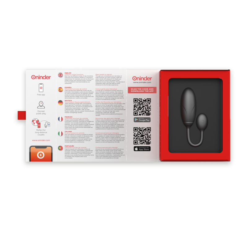 Oninder - Denver Huevo Vibrador Negro 7 X 2.7 Cm - App Gratuita