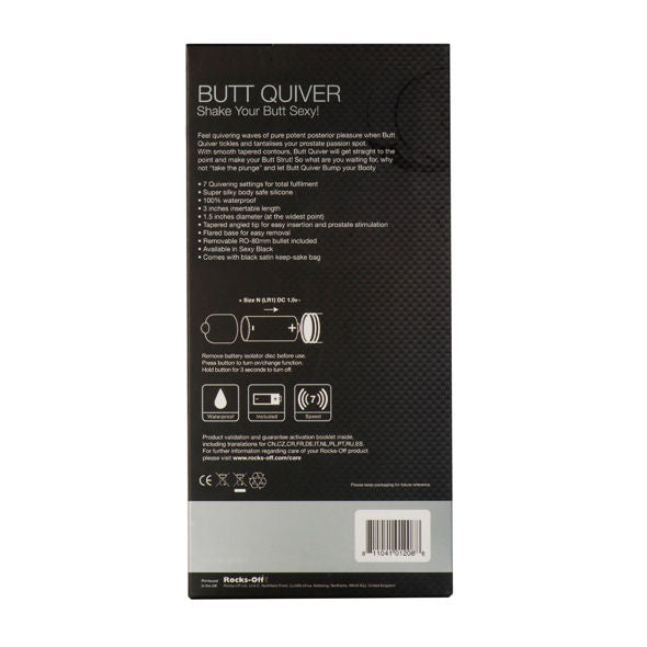 Rocks-Off - Butt Quiver Estimulador Del Punto P 7 Velocidades Negro