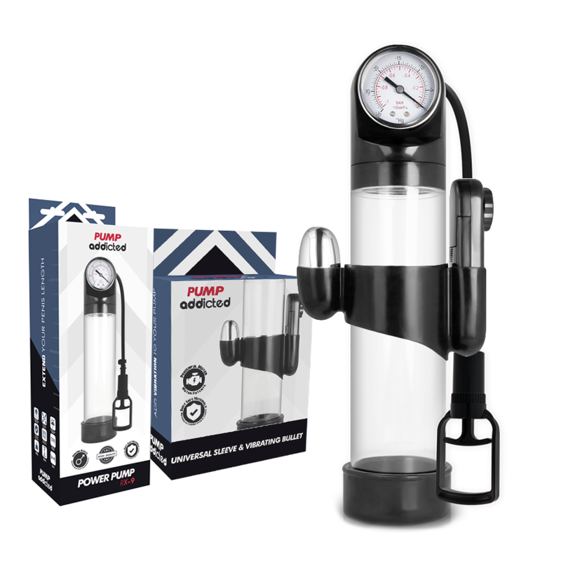 Pump Addicted - Bomba Erección Rx9 Transparente Con Vibrador