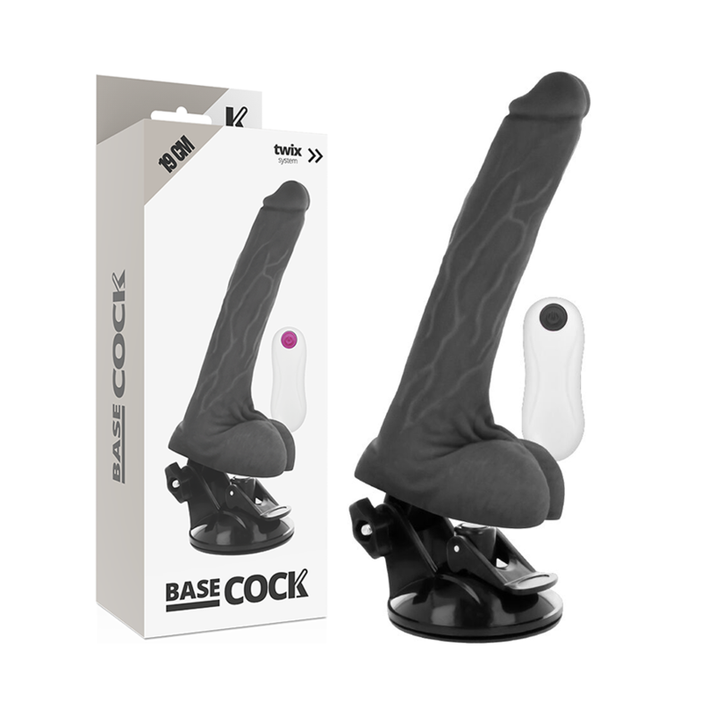 Basecock - Vibrador Realistico Control Remoto Negro 19 Cm -O- 4 Cm