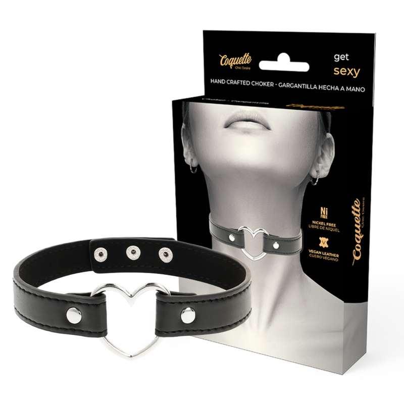 Coquette Chic Desire - Collar Cuero Vegano Accesorio Woman Corazón