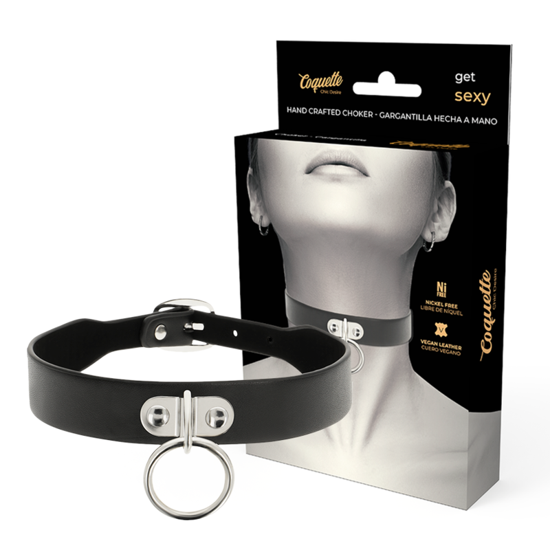 Coquette Chic Desire - Collar Cuero Vegano Accesorio Woman Fetish