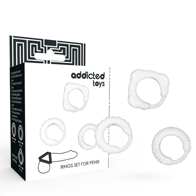 Addicted Toys - Set 3 Anillos Pene Clear
