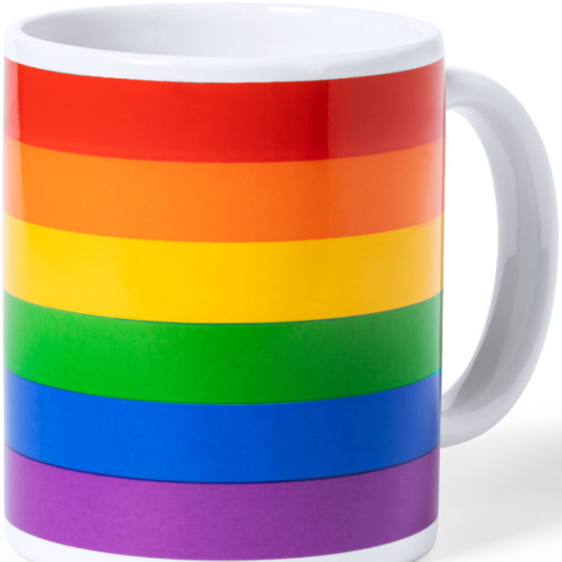 Pride - Taza Con La Bandera Lgbt En Caja Individual Kraft /Es/Pt/En/Fr/It/