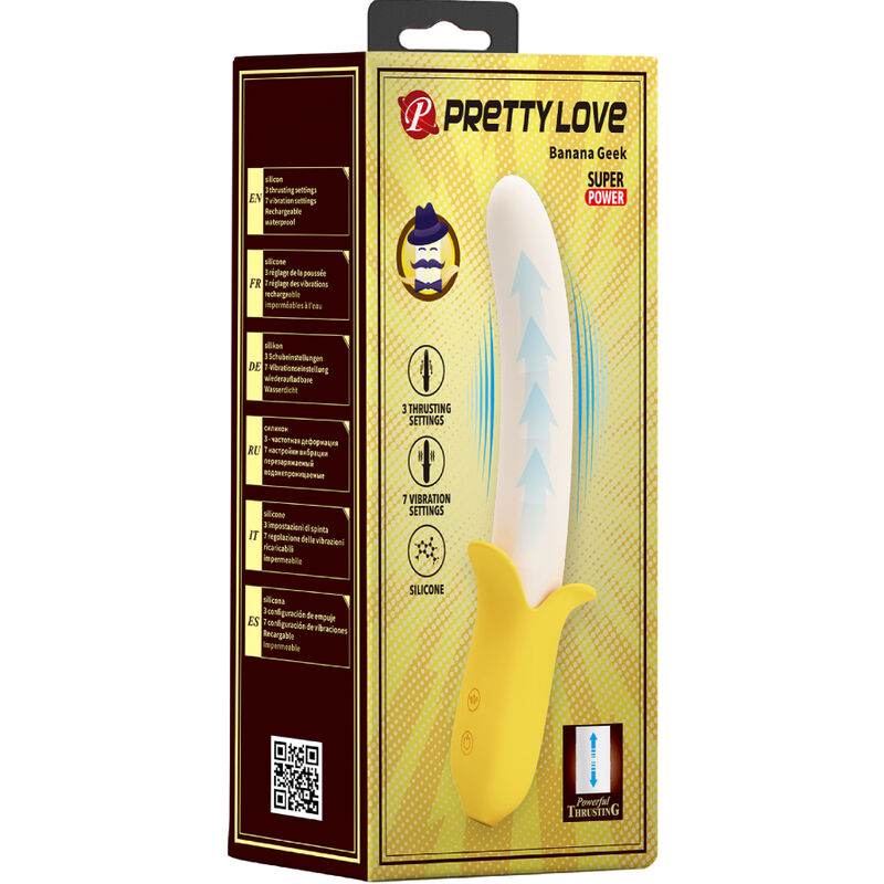 Pretty Love - Banana Geek Super Power 7 Vibraciones Up&Down Silicona Negro