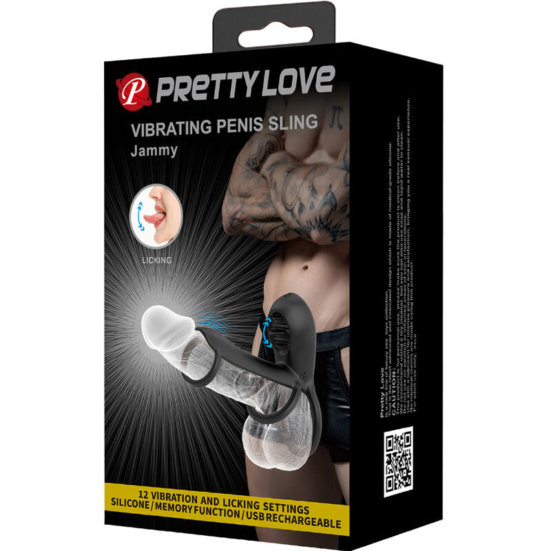 Pretty Love - Jammy Funda De Pene 12 Vibraciones Con Lengua Recargable Silicona