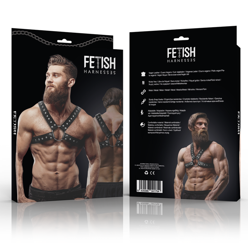 Fetish Submissive Attitude - Arnés Ecopiel Pecho Cruzado Con Tachuelas Hombre