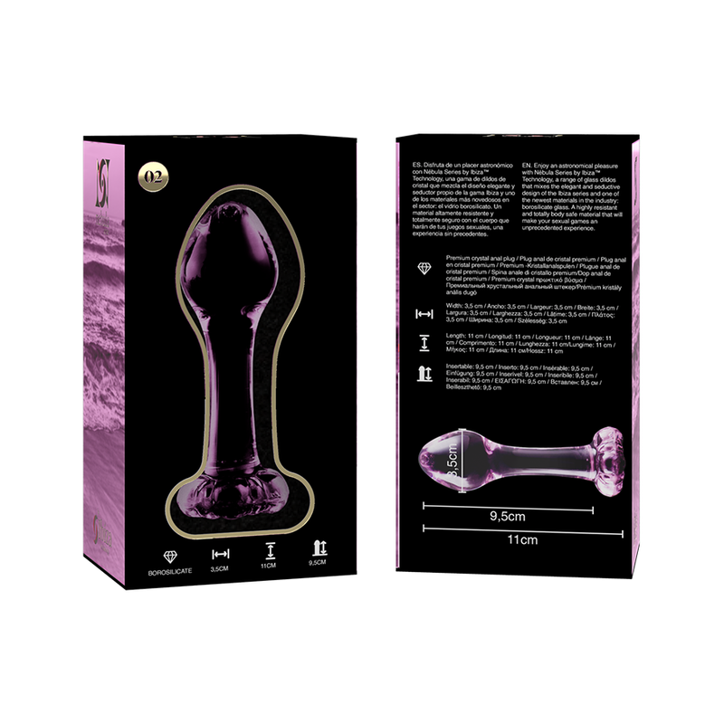 Plug Cristal Nebula Series By Ibiza - Modelo 2 Borosilicato 11 X 3.5 Cm Rosa