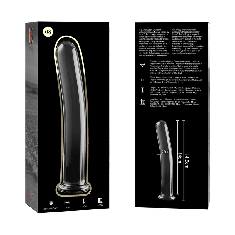 Nebula Series By Ibiza - Modelo 8 Dildo Cristal Transparente 14.5 Cm -o- 2 Cm