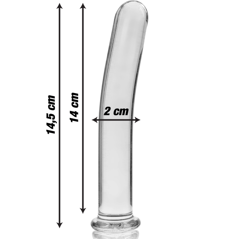 Dildo Cristal Nebula Series By Ibiza - Modelo 8 Borosilicato 14.5 X 2 Cm Transparente