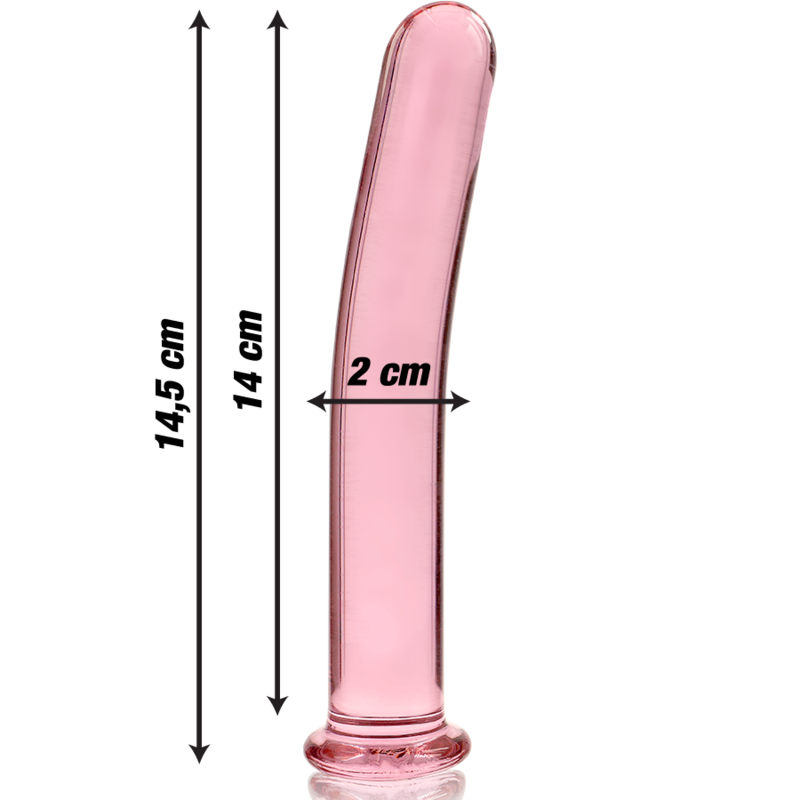 Dildo Cristal Nebula Series By Ibiza - Modelo 8 Borosilicato 14.5 X 2 Cm Rosa