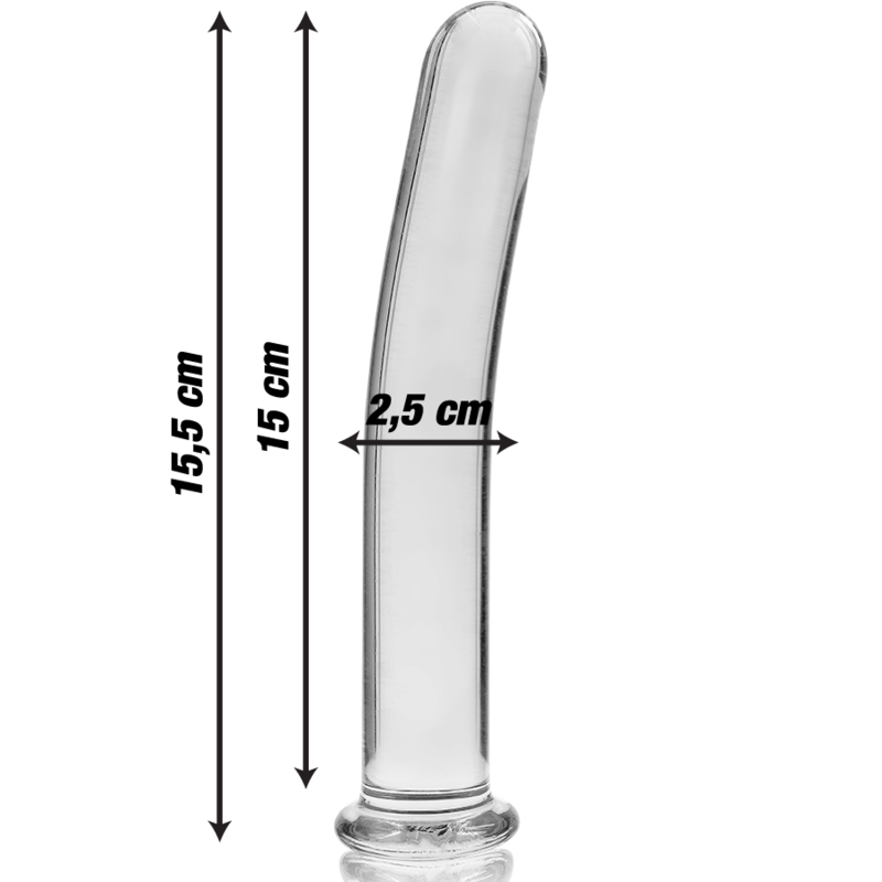Dildo Cristal Nebula Series By Ibiza - Modelo 9 Borosilicato 15.5 X 2.5 Cm Transparente