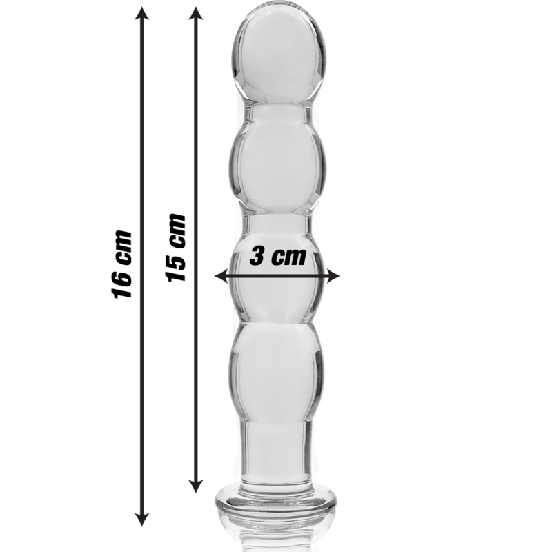 Dildo Cristal Nebula Series By Ibiza - Modelo 10 Borosilicato 16.5 X 3.5 Cm Transparente