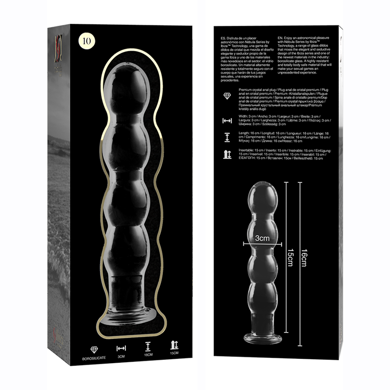 Nebula Series By Ibiza - Modelo 10 Dildo Cristal Transparente 16.5 Cm -o- 3.5 Cm