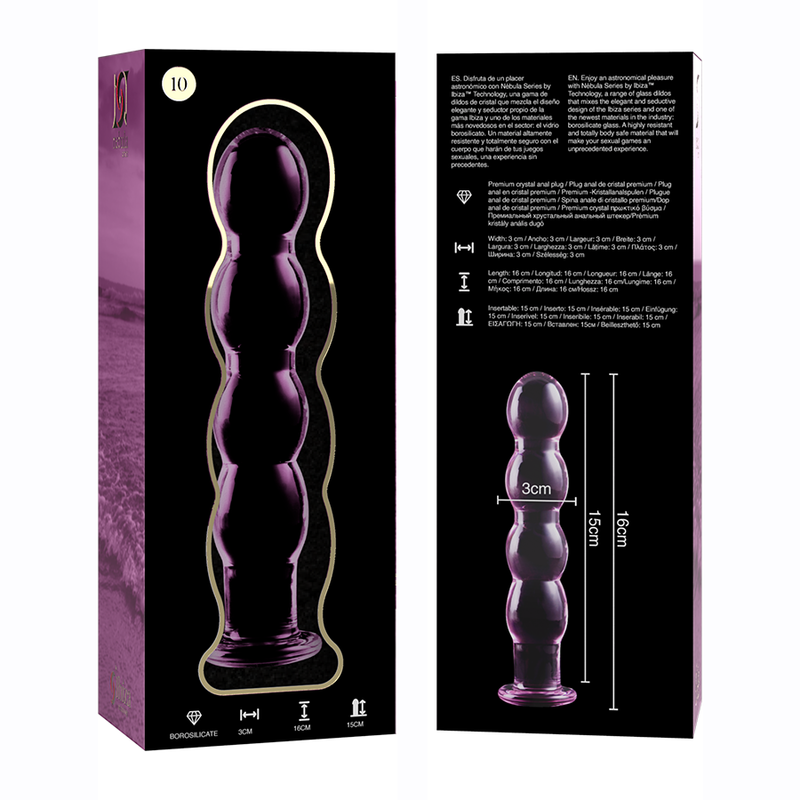 Dildo Cristal Nebula Series By Ibiza - Modelo 10 Borosilicato 16.5 X 3.5 Cm Rosa
