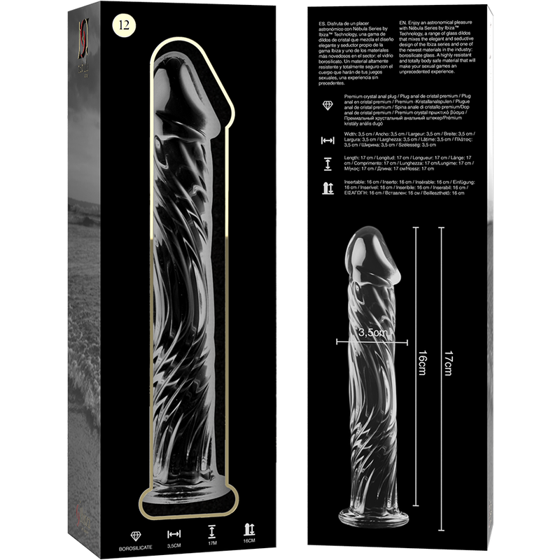 Nebula Series By Ibiza - Modelo 12 Dildo Cristal Transparente 17 Cm -o- 3.5 Cm