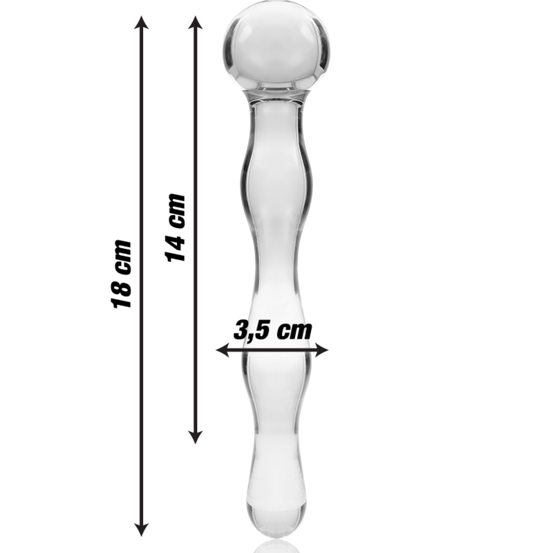 Nebula Series By Ibiza - Modelo 13 Dildo Cristal Transparente 18 Cm -o- 3.5 Cm