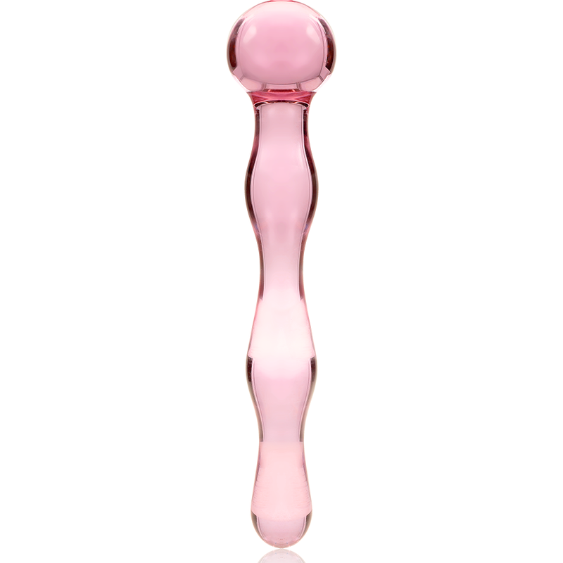 Dildo Cristal Nebula Series By Ibiza - Modelo 13 Borosilicato 18 X 3.5 Cm Rosa