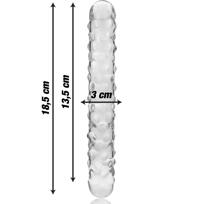 Nebula Series By Ibiza - Modelo 15 Dildo Cristal Transparente 18.5 Cm -o- 3 Cm