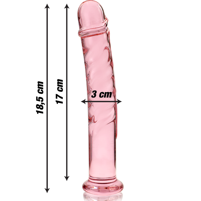 Dildo Cristal Nebula Series By Ibiza - Modelo 16 Borosilicato 18.5 X 3 Cm Rosa